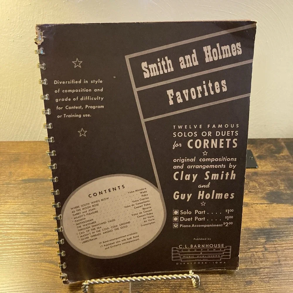 Smith and Holmes Favorites Piano Accompaniment - 12 Famous Solo Duet for Cornets